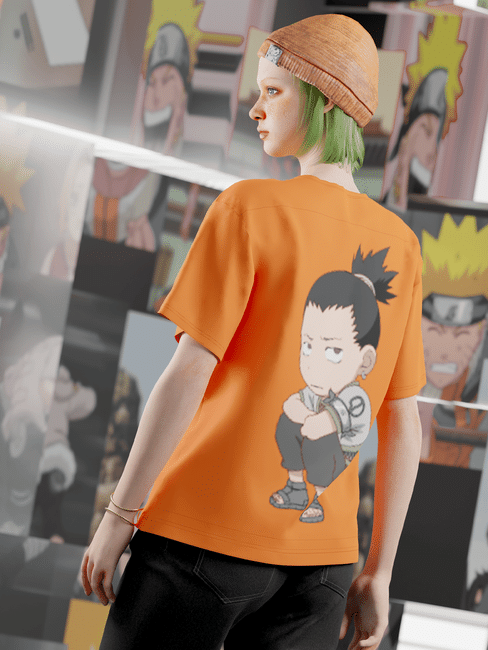 ONLY X NARUTO Orange Shikamaru Nara Oversized T-shirt